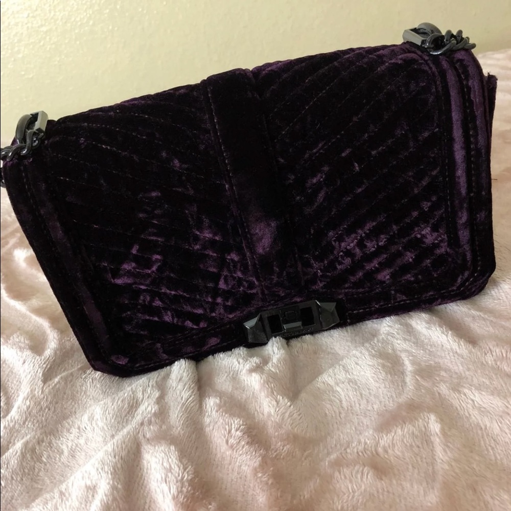 Rebecca Minkoff Purple Velvet Crossbody Bag